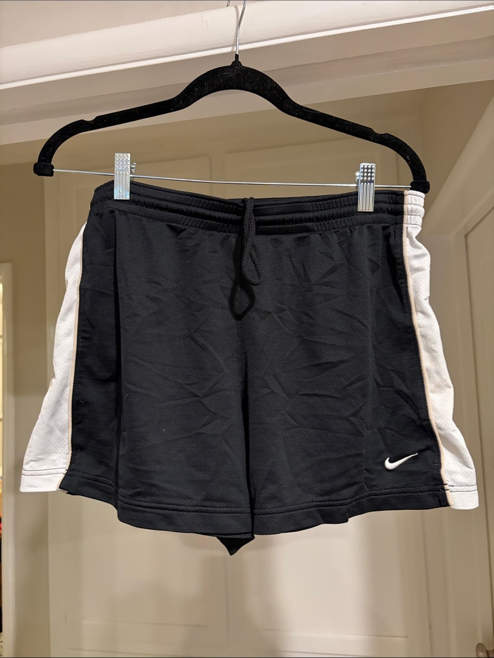 Nike Black Athletic Shorts with White Side Panels